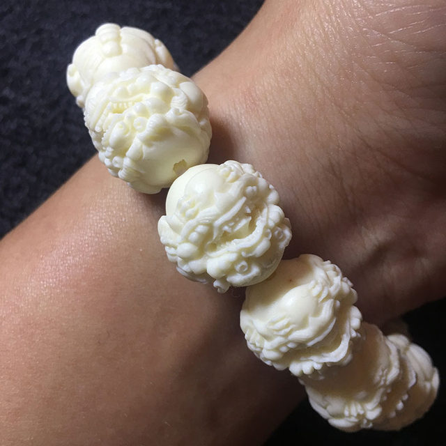 Natural bone Buddha beads bracelet, wealth seeking mythical wild animal deals accessories, handicraft