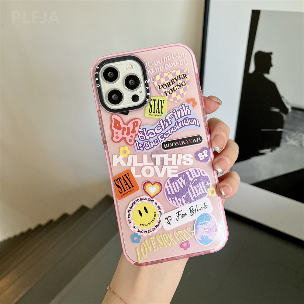 iphone 13 pro max case leather Ins Art Retro Cute Graffiti Label Korea Phone Case For iPhone 13 11 Pro Max Xr X Xs Max 7 8 Plus Cases Clear Soft Silicone Cover iphone 13 pro max leather case