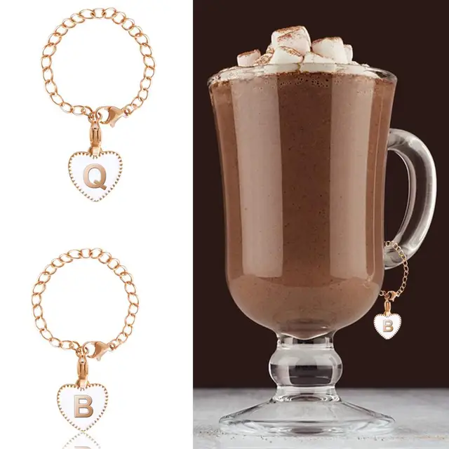 1pc ID Initial Letter Charm for Water Cup Handle, Cup Identification Decoration Accessories,Temu