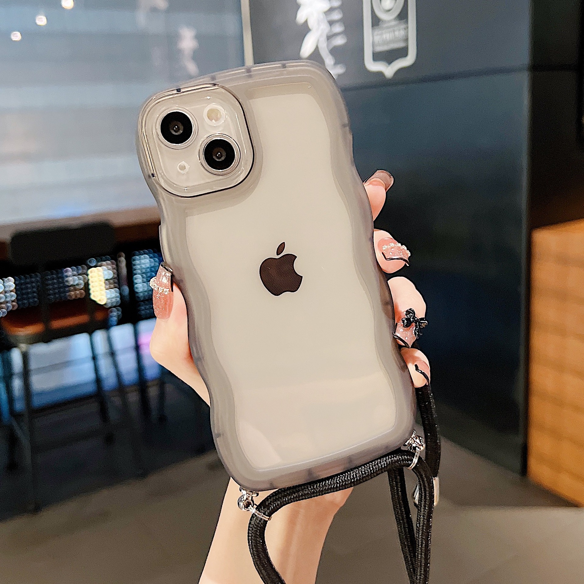 Милый 3D волнистый мягкий чехол для телефона iphone 13, 12 Pro Max, 11, XR,  X, XS, 7, 8 plus, чехол с ремешком на плечо, шею, веревкой и шнуром |  AliExpress