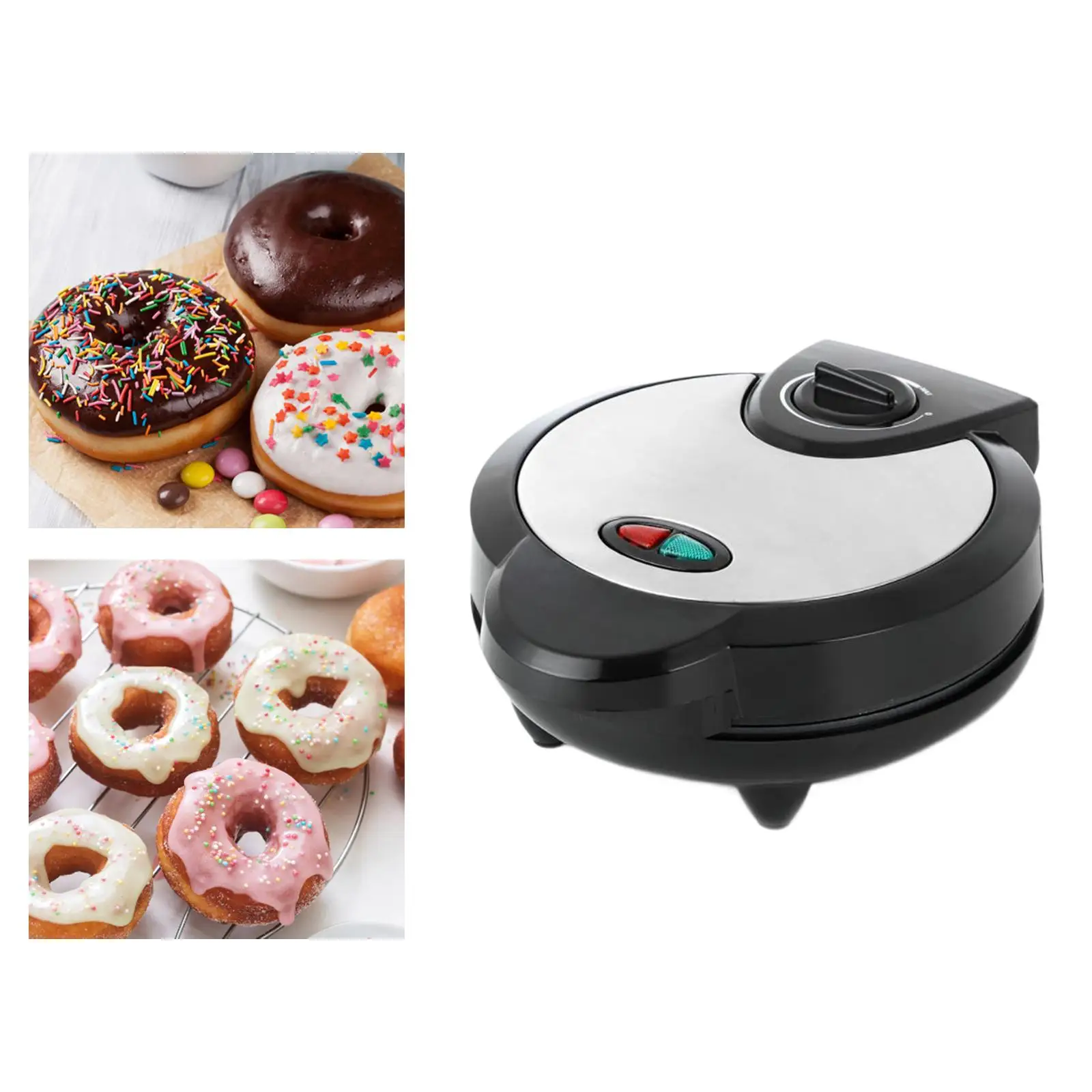 Electric Donut Maker with Reminder Light Nonstick Kitchen Cookware Accessories Baking Tool Household Cake Maker for Home Snack