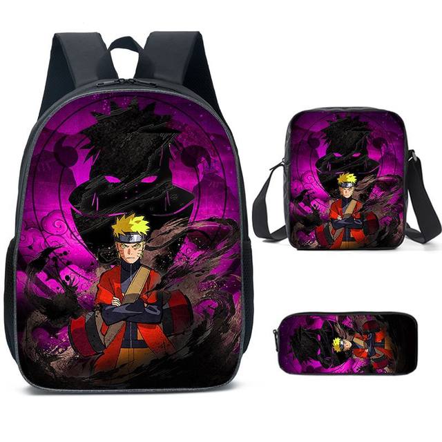 Mochila Escolar Bolsa Akatsuki Naruto Anime Preta Costas - Chic