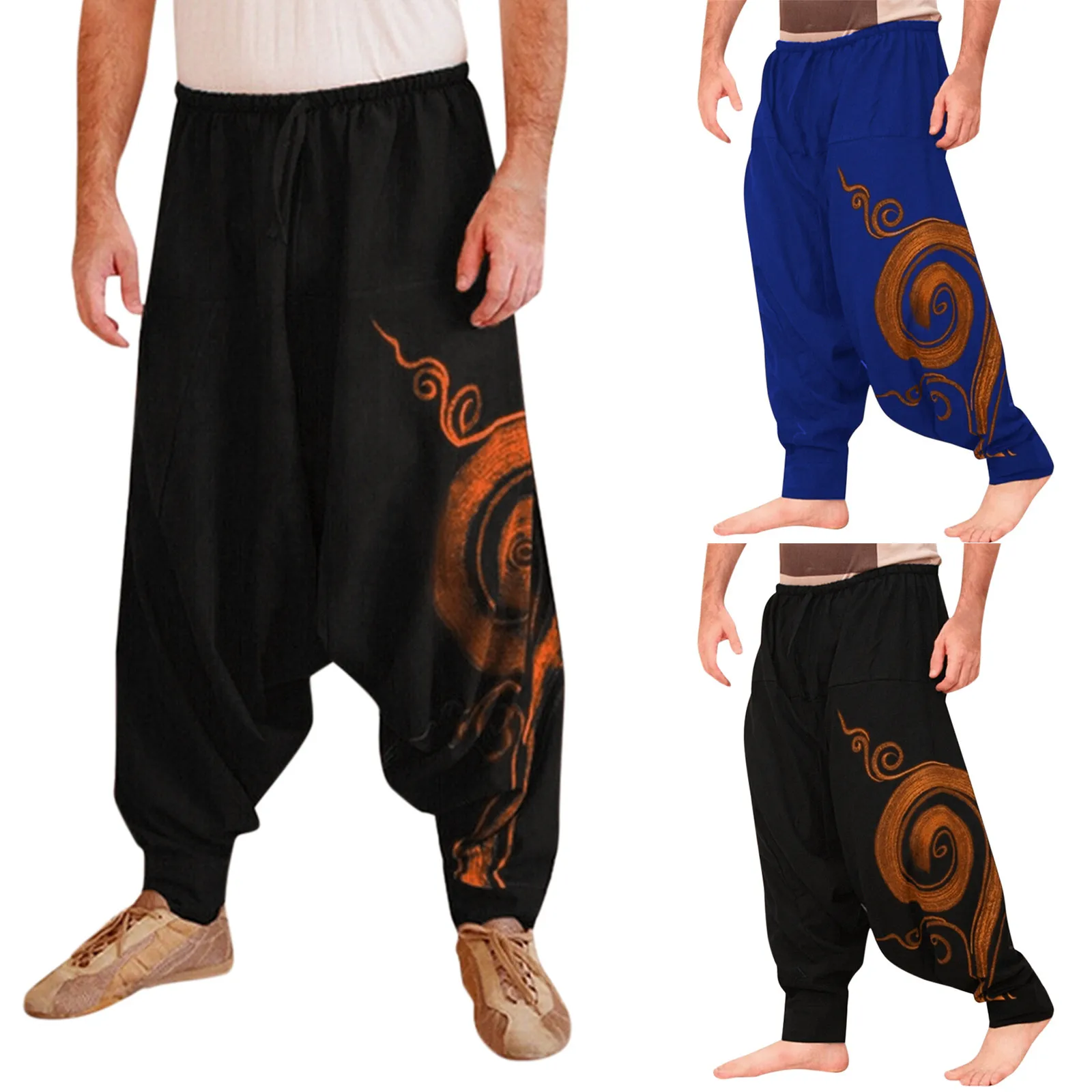 mens jogging bottoms Yoga Overalls Ethnic Loose Casual Pants Sport Men's Drawstring Trouser Printed Men's pants Men's trousers Sweatpants sports pants