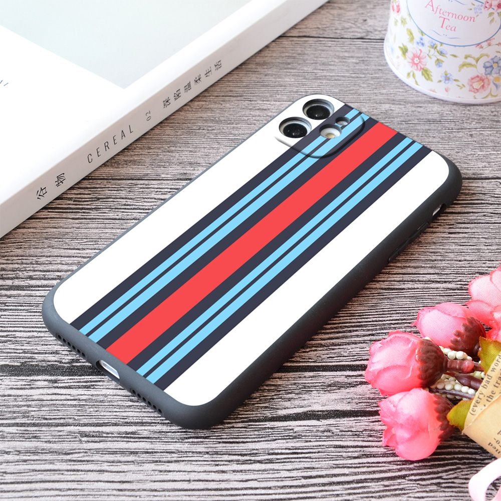 motorola one 5g ace phone case Martini Pattern Print Soft Silicone Matt iPhone Case For Apple 11 Pro Max Series Carbon Fiber Racing Stripes No7 No23 70 F1 moto g stylus 5g case