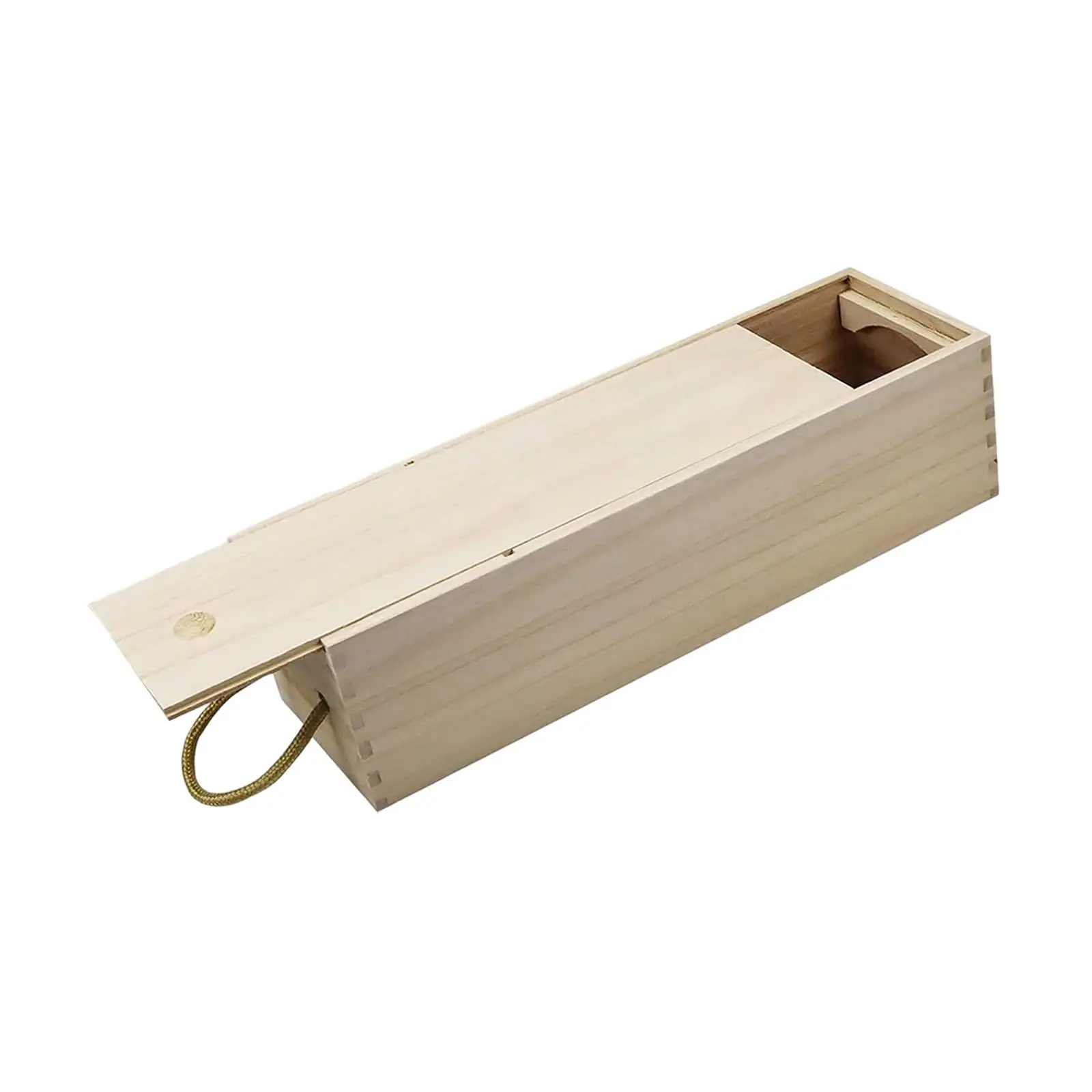 Single Wine Bottle Wood Storage Gift Box 34x11x11cm Wine Carrier for Party Wedding