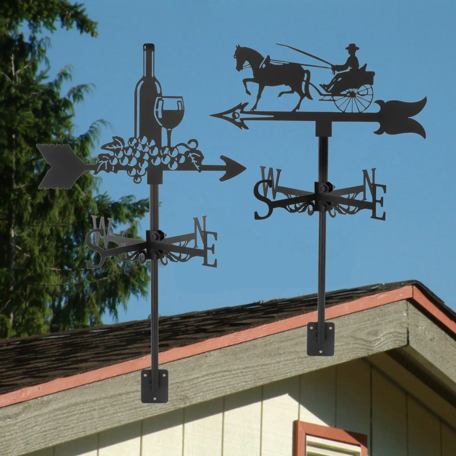 Weather Vane Garden Stake Farm Scene Weathercock for Fence Ornaments Crafts