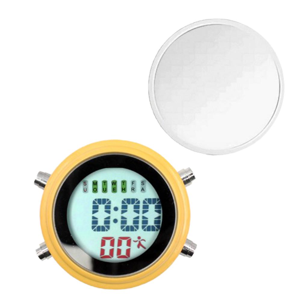 Waterproof Mini Alarm Clock Self Adhesive Motorbike Yacht Boat Digital Clock