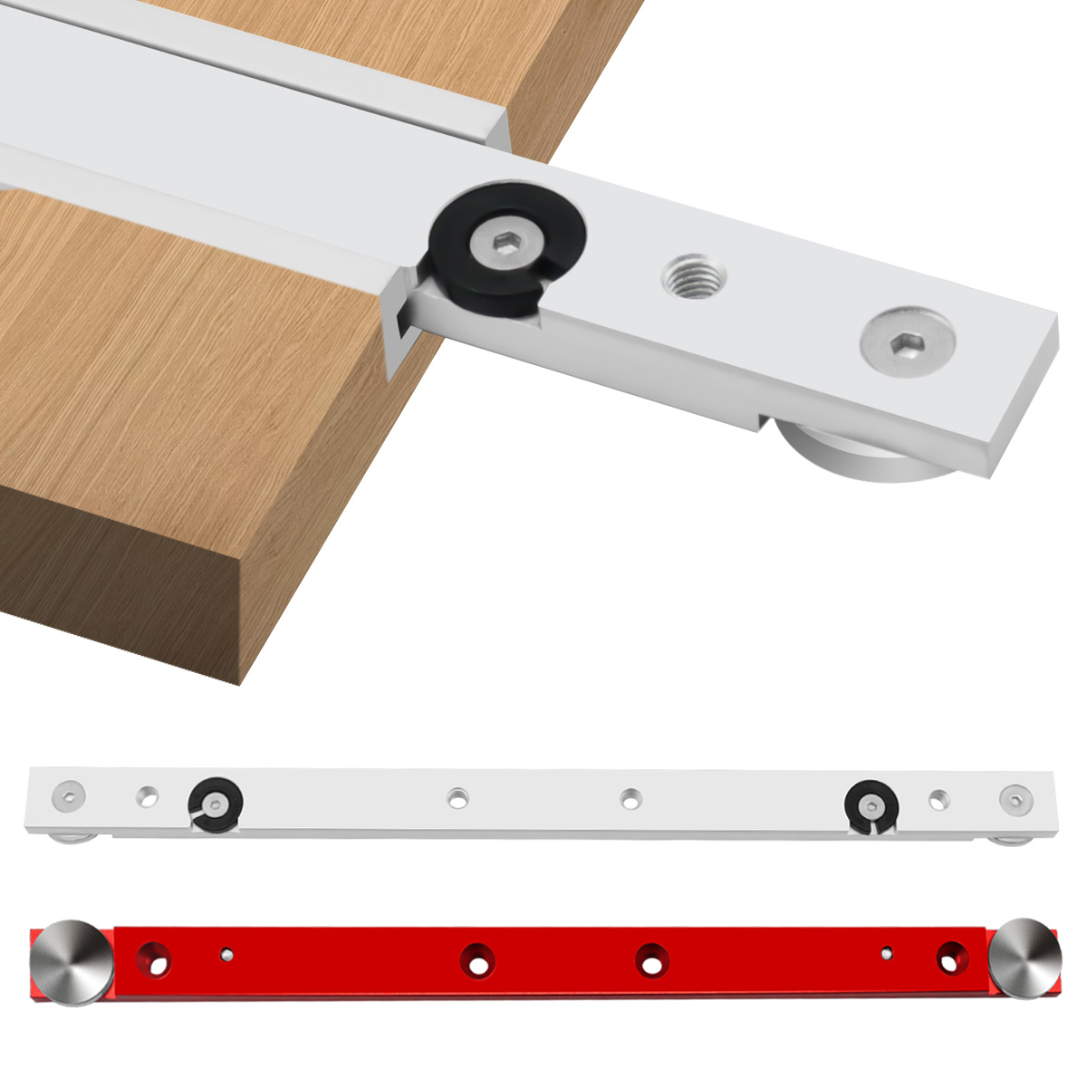 Holzbearbeitung Tischkreissäge Gehrungsstange Aluminium Gehrungsschiene Schieber T-Schieber T-Bar Gehrungslehre Stange für 30/45 Typ T Schienenwerkbank DIY – Detail 1