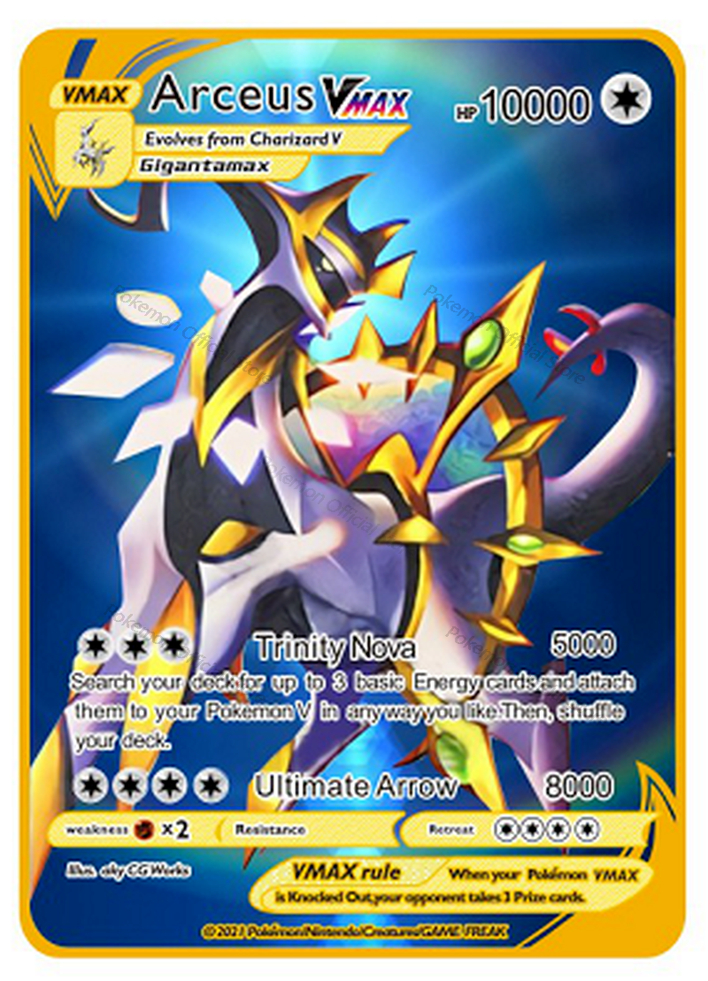10000point Arceus Vmax Pokemon Cards Metal Diy Card Pikachu Charizard  Golden Limited Editiongame Collection Cards Kids Gift - Game Collection  Cards - AliExpress