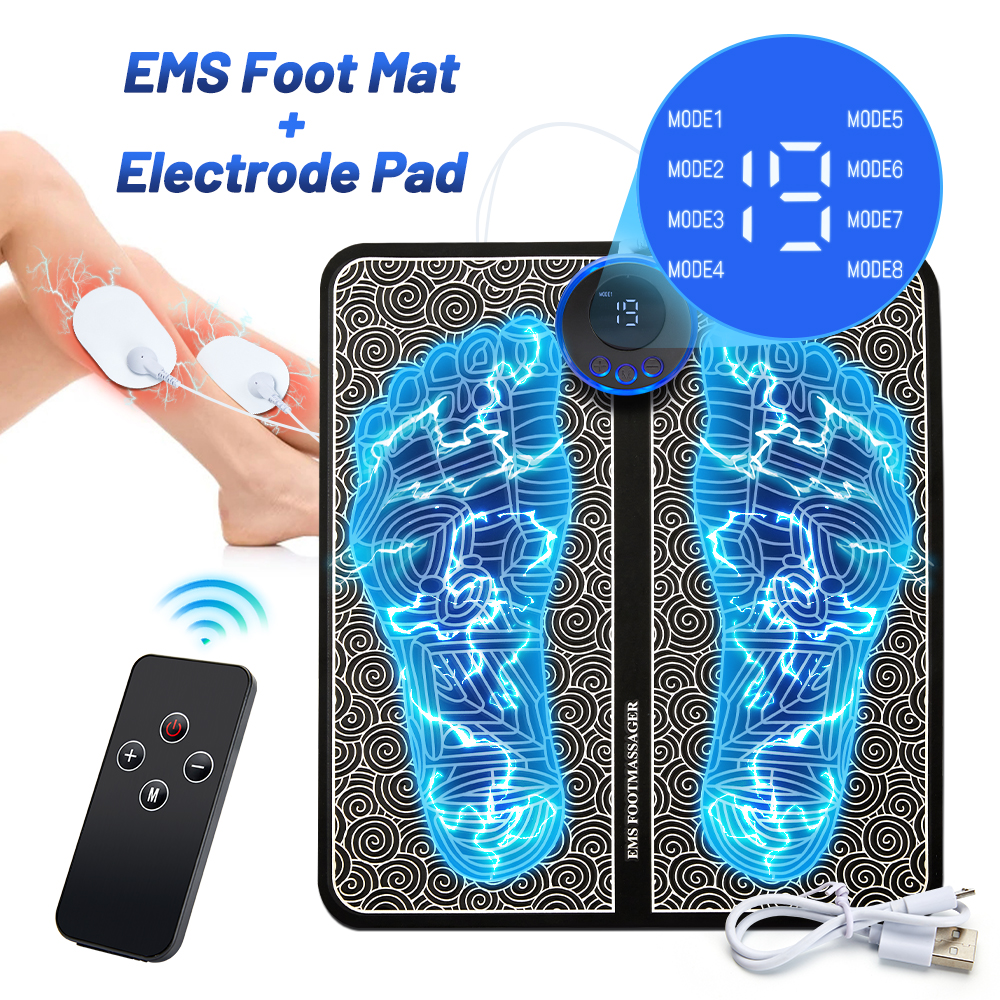 Best of Ems Foot Massager Pad Portable Foldable Massage Mat Pulse Muscle Stimulator Improve Blood Circulation Relief Pain Relax Feet Usb Reviews & Tips