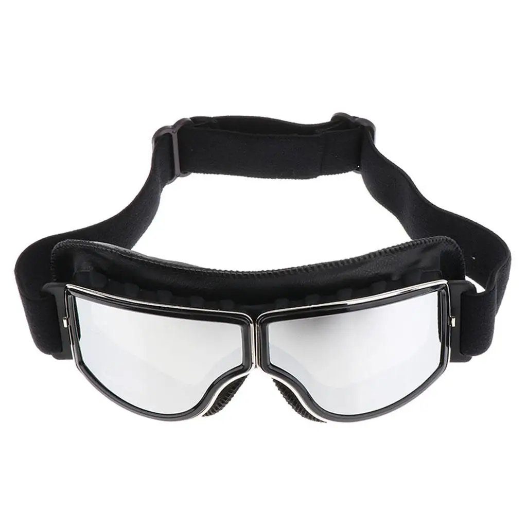 Motorcycle Retro Goggles Glasses For      Cruiser Riding Black