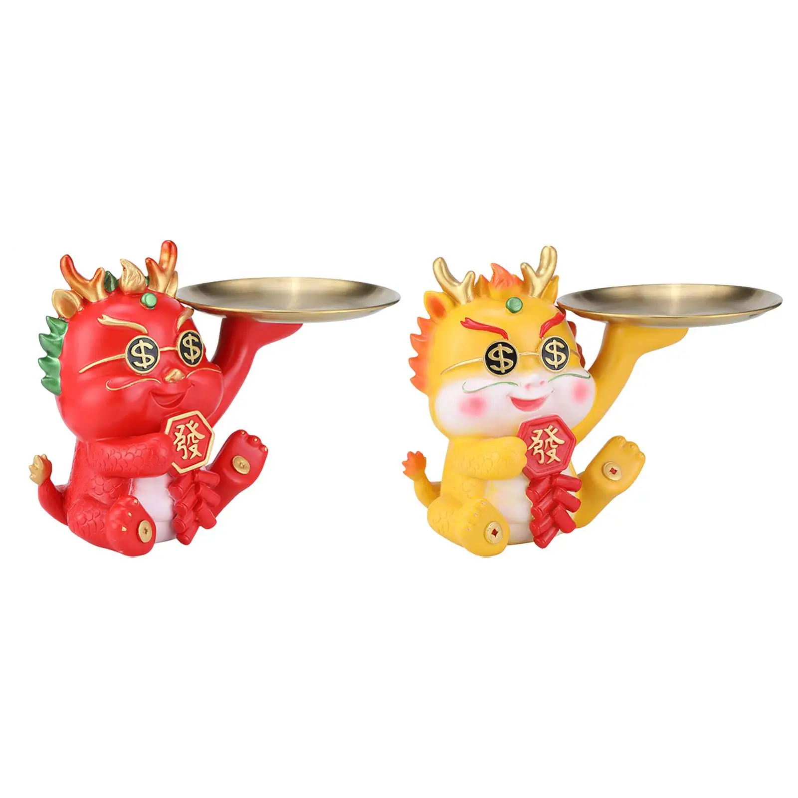 Dragon Statue Multifunctional Sundries Container Tabletop Ornament Piggy Bank for Cabinet Living Room Desktop Shelf Home