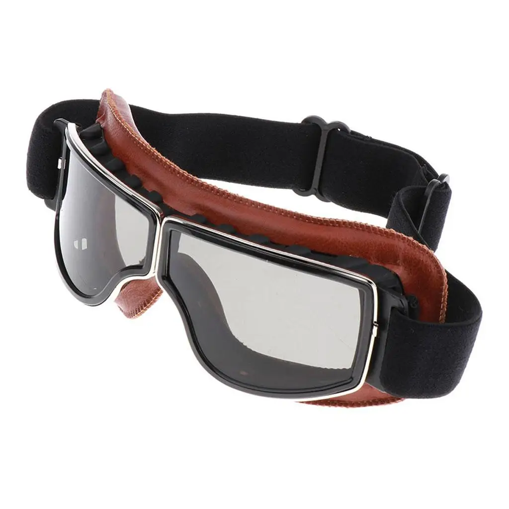 Vintage Black Lens Motorcycle Riding Goggle for Helmet Riding