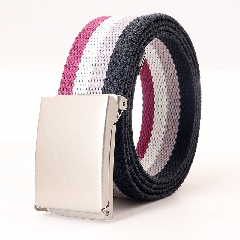 3.8X120cm Simple Design Stripe Rainbow Style Male and Female Students Youth Casual Canvas Jeans Women Belt Clothing Accessories