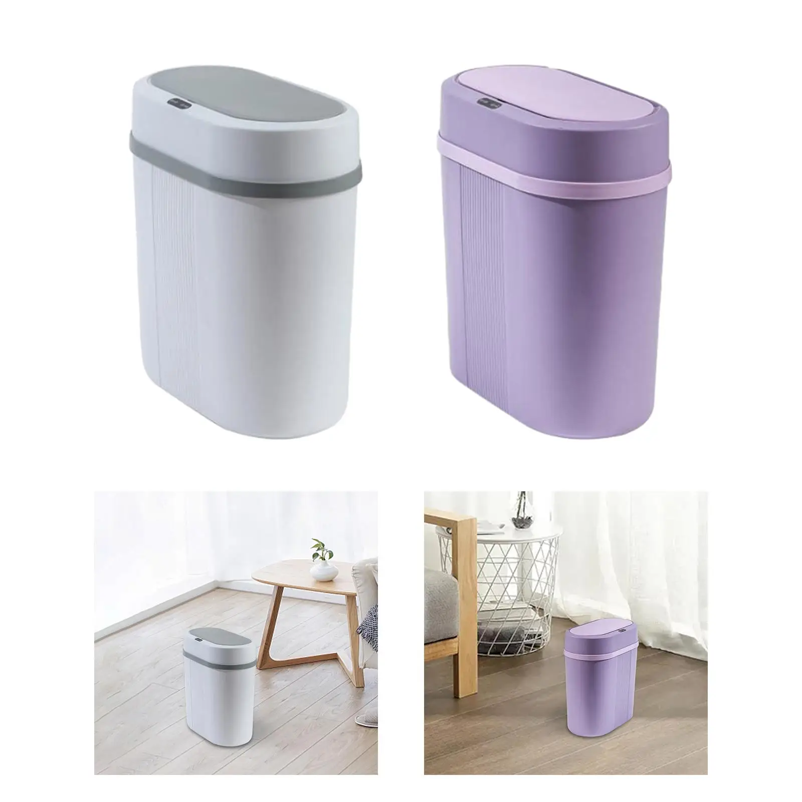 Intelligent Sensor Touchless Narrow Trash Can 12L 15cm Width for Kitchen