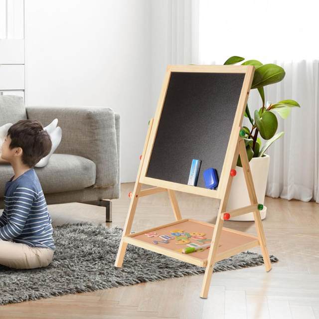 Art Easel Double Sided Whiteboard & Chalkboard Teaching Aid Dry Easel Board  Drawing 2 in 1 Easel Drawing Board for Kids Children - AliExpress