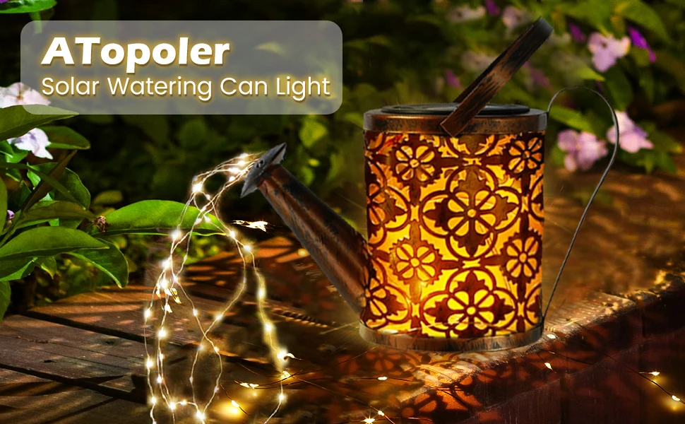 Solar Watering Can Light 36 LED Fairy Lights Waterproof Kettle String Lamp Hanging Solar Lantern Outdoor Garden Decor 2023