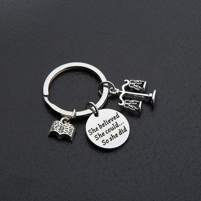 She Believed She Could so She Did Keychain - Judge Gifts, Law Gift Ideas, Judge offers Gifts Ideas, Judge Jewelry, Judge, Judge Inspirational Gifts