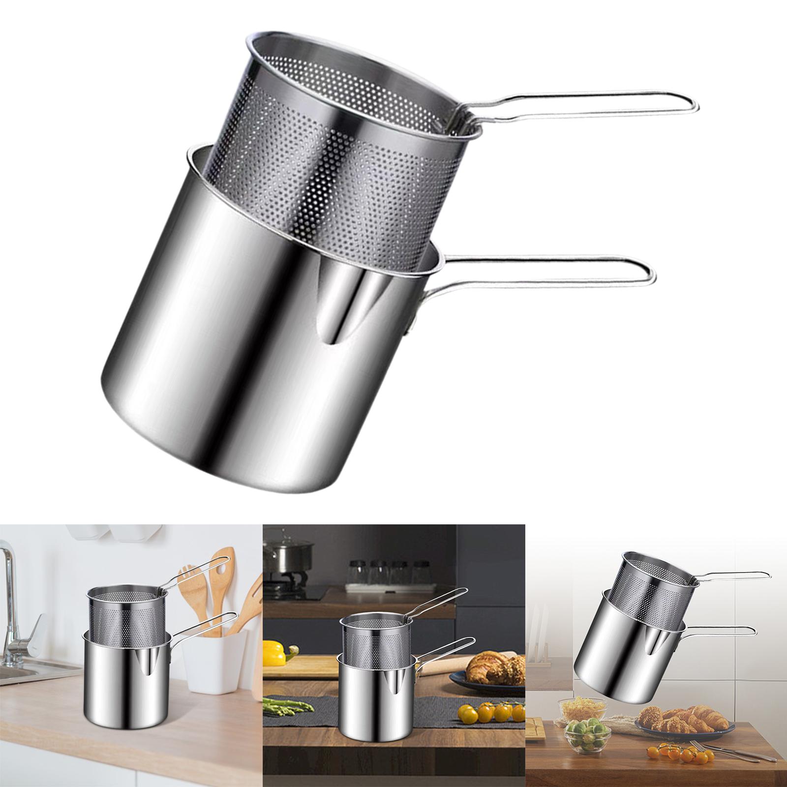 Stainless Steel Deep Frying Pot with Basket Detachable for party Chicken Cooking Tools