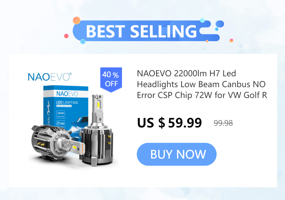 NAOEVO LED 40W Car Lights H4 Hi/Lo Beam 9008 H13 HB5 9007 4800LM 6000K 12V Lamp for auto Headlight Bulbs Fog Lamp
