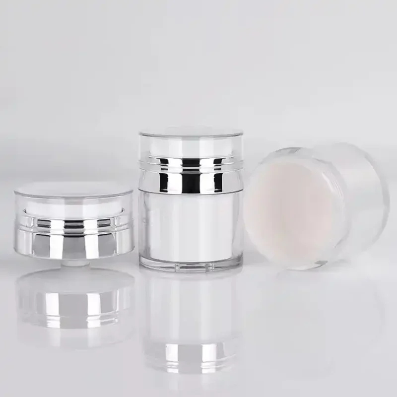 Best of 15G 30G 50G Cosmetic Jar Acrylic Cream Refillable Cans Vacuum Bottle Press Style Cream Jar Vials Airless Cosmetic Container Reviews & Tips