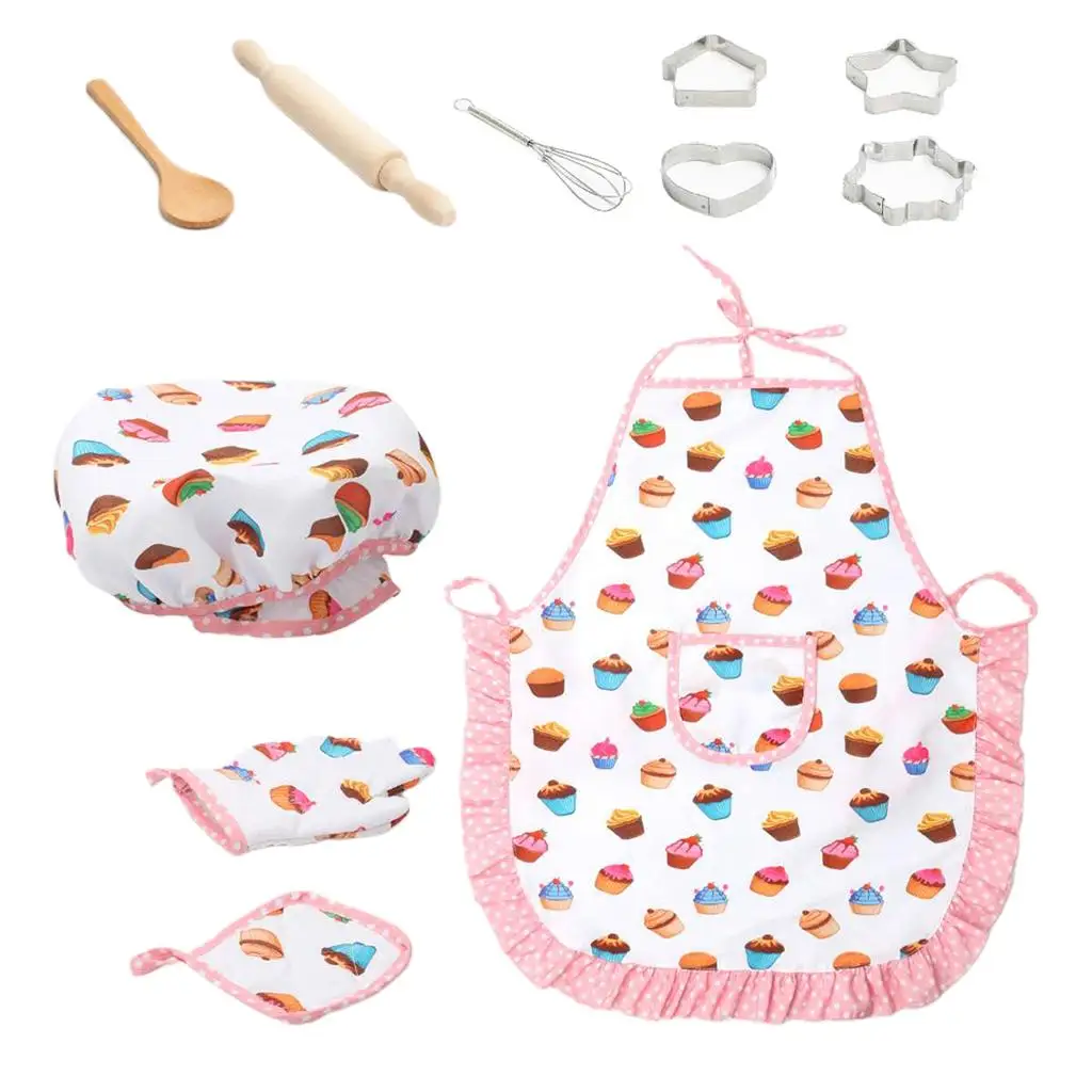Cookie  Apron Set -  Hat & Apron with Cooking Accessories  Kitchen Set
