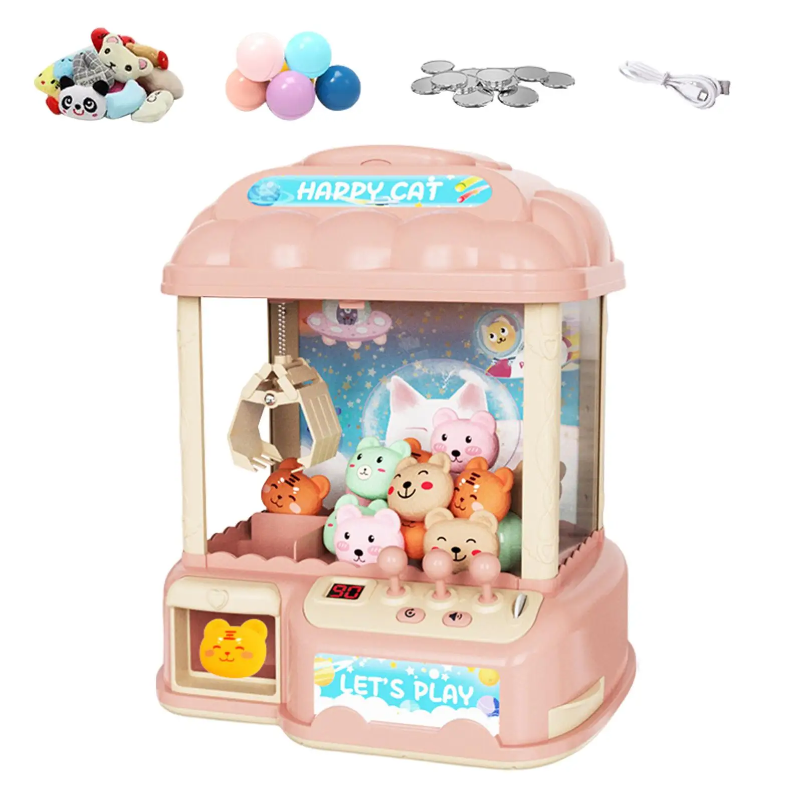 Claw Machine with 20 Capsule Mini Vending Machine for Adults Boys Girls Kids