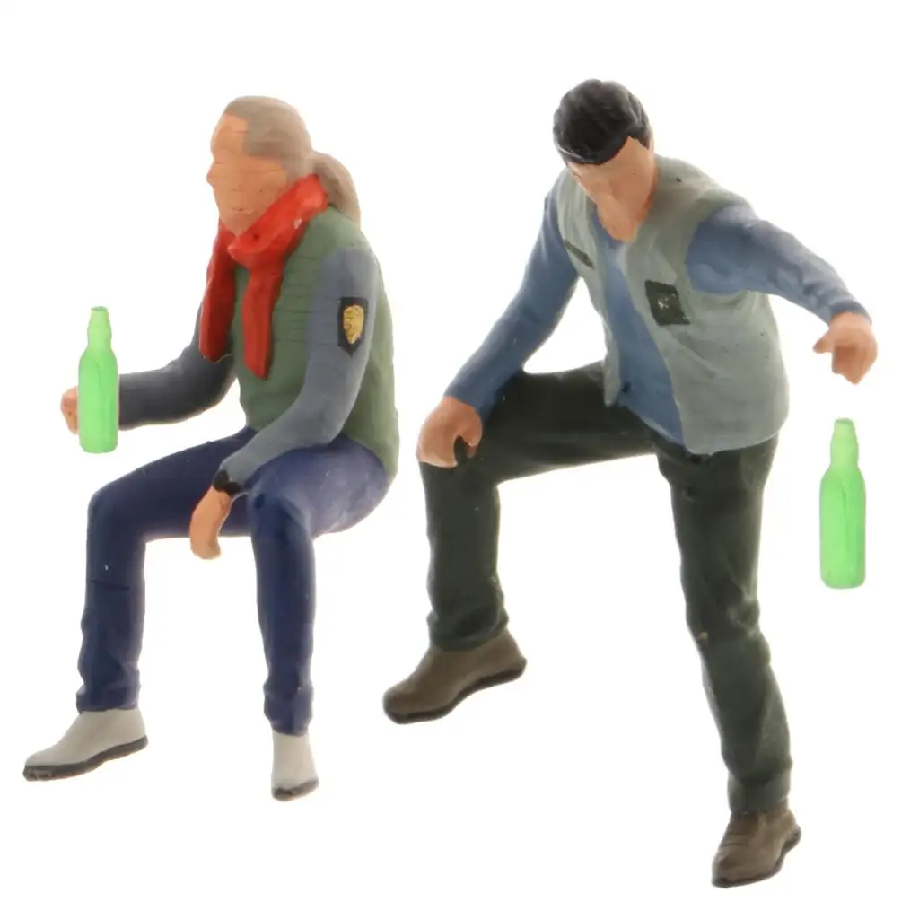 Mini Resin Miniature Tiny People Man Drinking Figure Layout 1/64 Scale