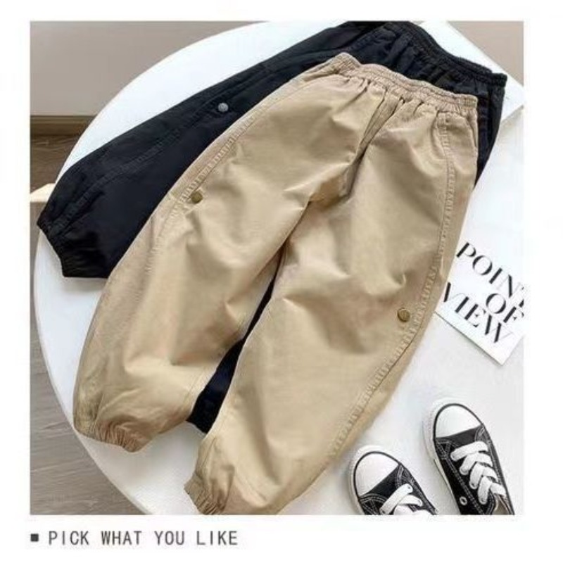 Jungen Frühling Herbst neue hohe Taille einfarbige Mode vielseitige westliche Stil bequeme Trend Kinder Kinder kleidung Hosen – Detail 6