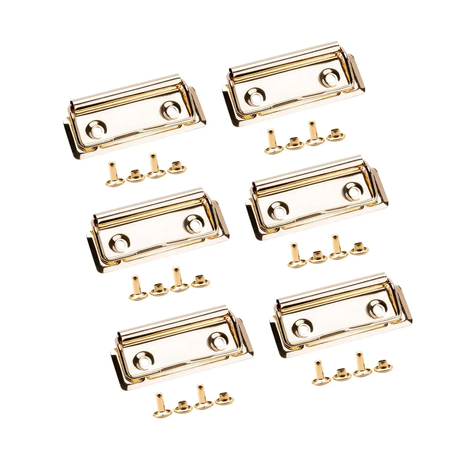 6x Mountable Clipboard Clips Heavy Duty Metal Document File Board Clips Stationery Plate Holder for Stationery Supplies Business
