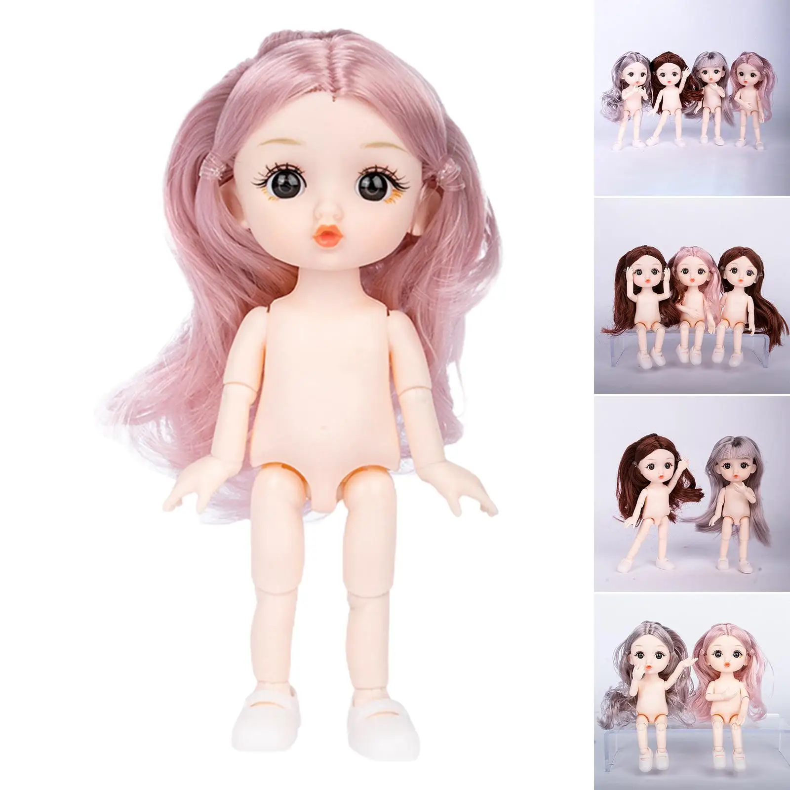 Fashion Fashion Doll Moveable Joints DIY Dolls Toy Big Eyes and Princess Doll Smooth Hair 3D Eyes for Pretend Play Gifts Toy