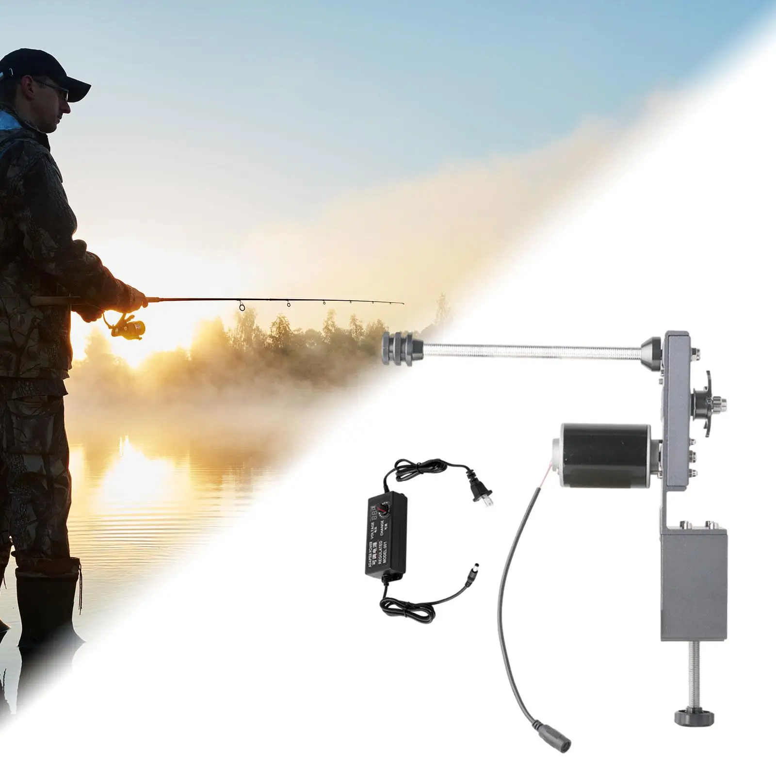 Fishing Reel Winder Adjustable Electric Spooler for Outside Camping Travel