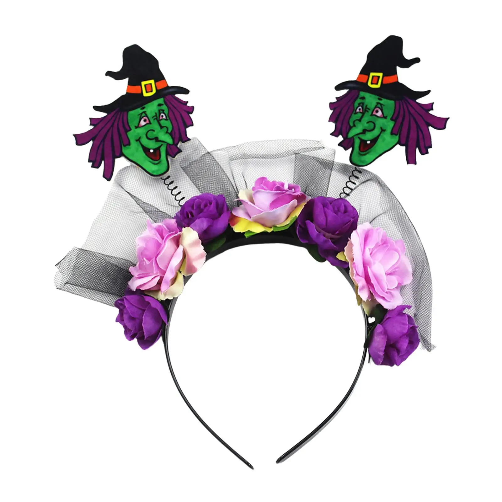 Halloween Headband Cosplay Flower Headpiece Costume Dress up Hair Hoop Headwear for Role Play Carnival Masquerade Party Supplies