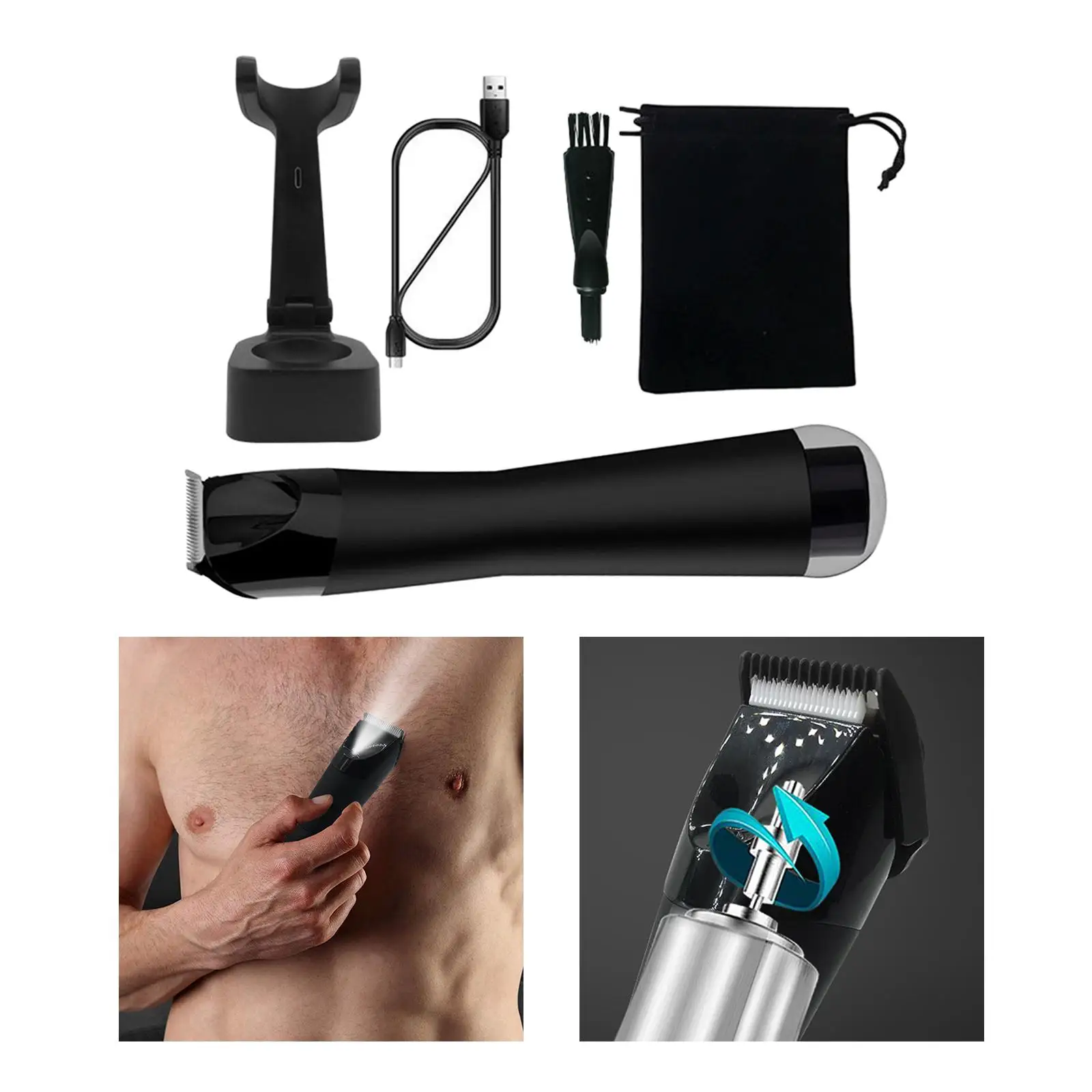 Electric Groin Hair for Men, USB Charging for Underarms Shoulders