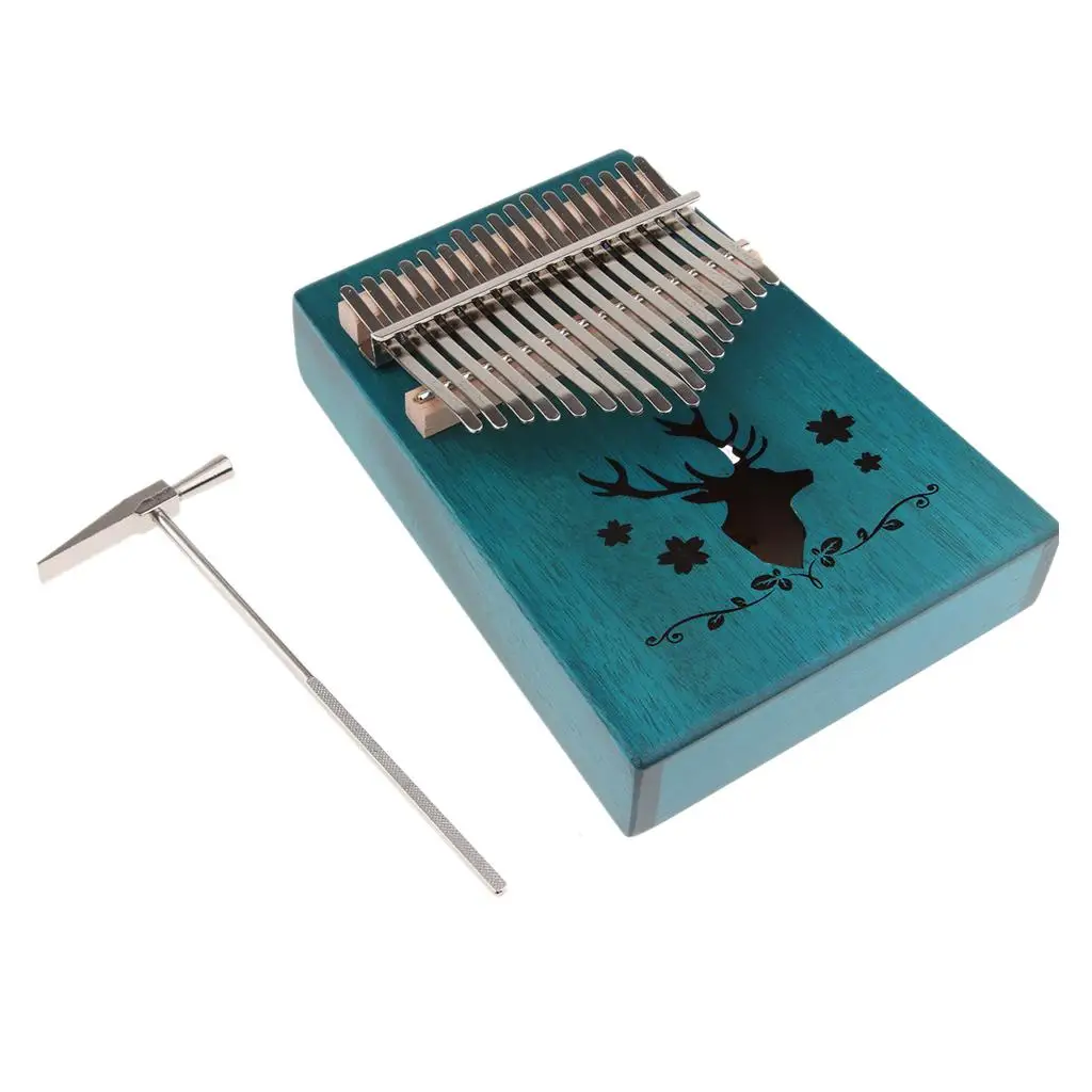 17 Keys Kalimba Thumb Piano, Single Board Professional Finger Piano with Tune