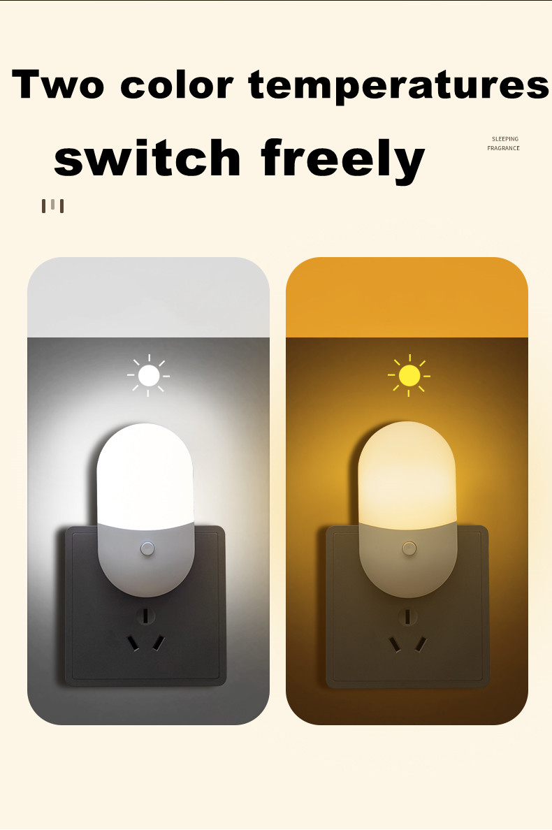 AvvRxx LED Night Light Sensor Lighting Mini EU US Plug Night Light Lamp for Children Room Bedroom Lights Christmas Lighting