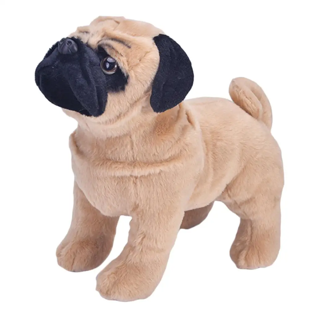 Simulation Animal Figures - Plush Dog Pug Toy for Toddlers girls and boys, Home