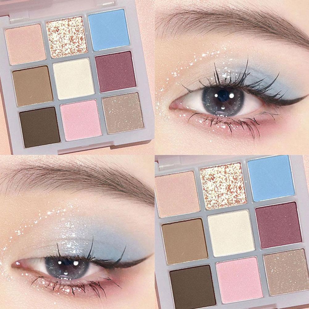 Best of 9 Color Eye Shadow Palette Blue Smoked Makeup Glitter Palette Palette Charming Eye Eyeshadow Quality Makeup High Pearly V5F2 Reviews & Tips - Image 2