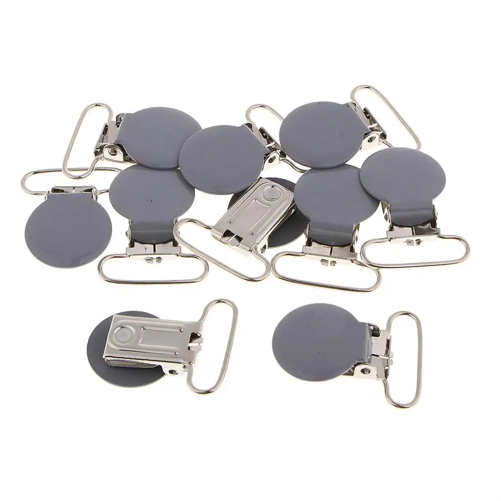 10pcs Metal Pacifier Suspender Clips, Pacifier Clips, Suspender Clips for Binky/Paci/Pacifier/Dummy/Bib/Toy Holder Clip