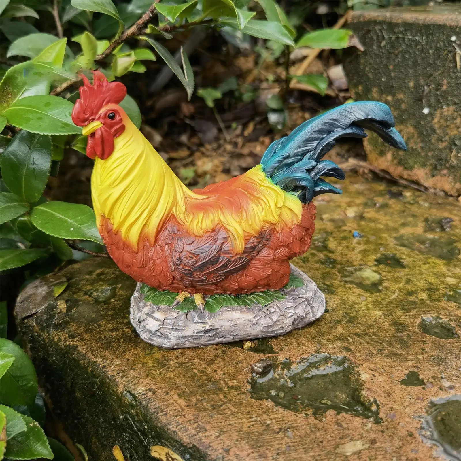 Rooster Statue Artwork Crafts Simulation Rooster Decoration Rooster Ornament Chicken Statue for Backyard Yard Lawn Patio Home