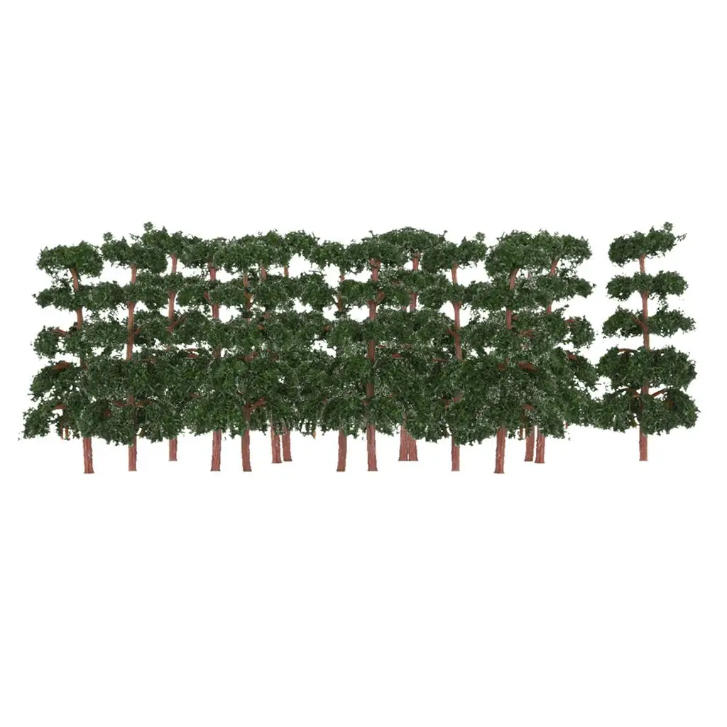20 Pcs Scenery Landscape Train Model Pine Trees /150 Dark Green