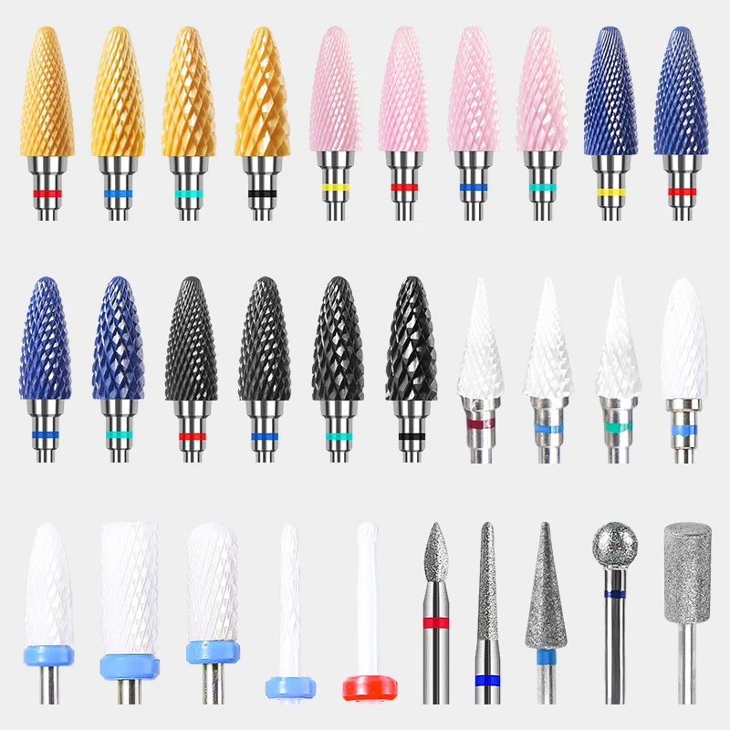 Best of Ceramic Milling Cutter Flame Carbide Nail Drill Bits Pink Gel Remover Electric Machine Drills Polishing Peeling Nails Art Tools Reviews & Tips