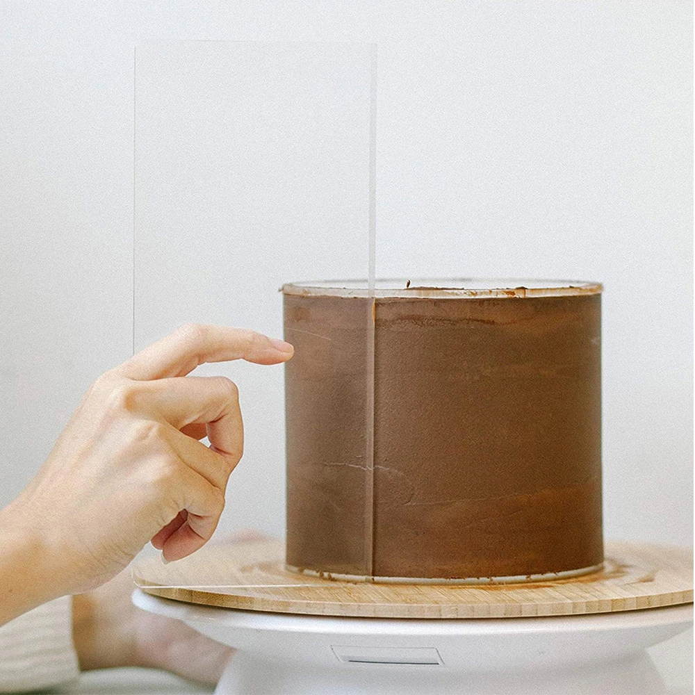 Description Picture 2 of item4 Sizes Acrylic Cake Scraper Comb Transparent Cake Decorating Scraper Long Butter Cream Smoother Fondant Smoother Icing Tools