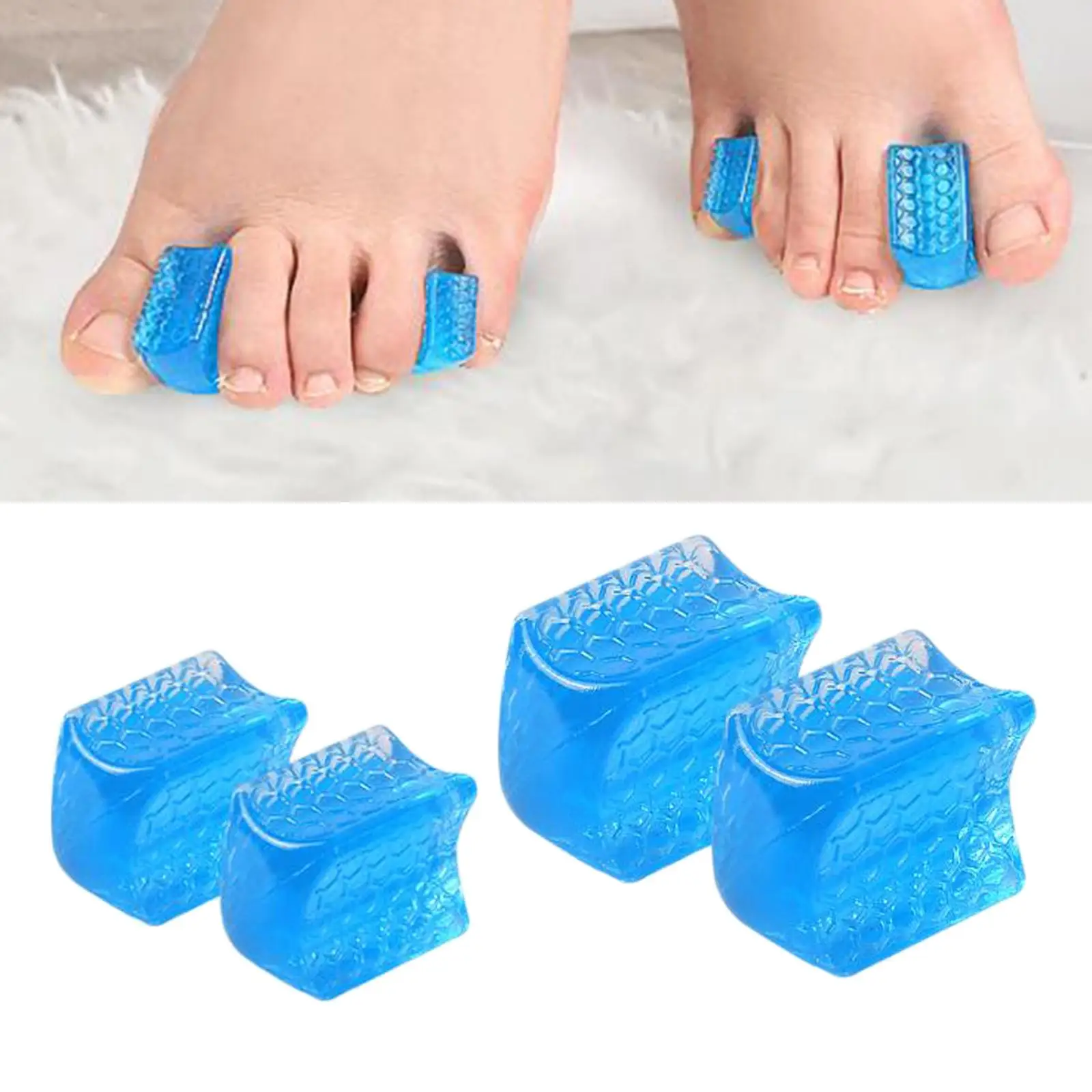 4 Pieces Silicone Toe Separators Stretcher Cushions Corrector Protector Washable Reusable Easy to Clean Separate Overlapping Toe