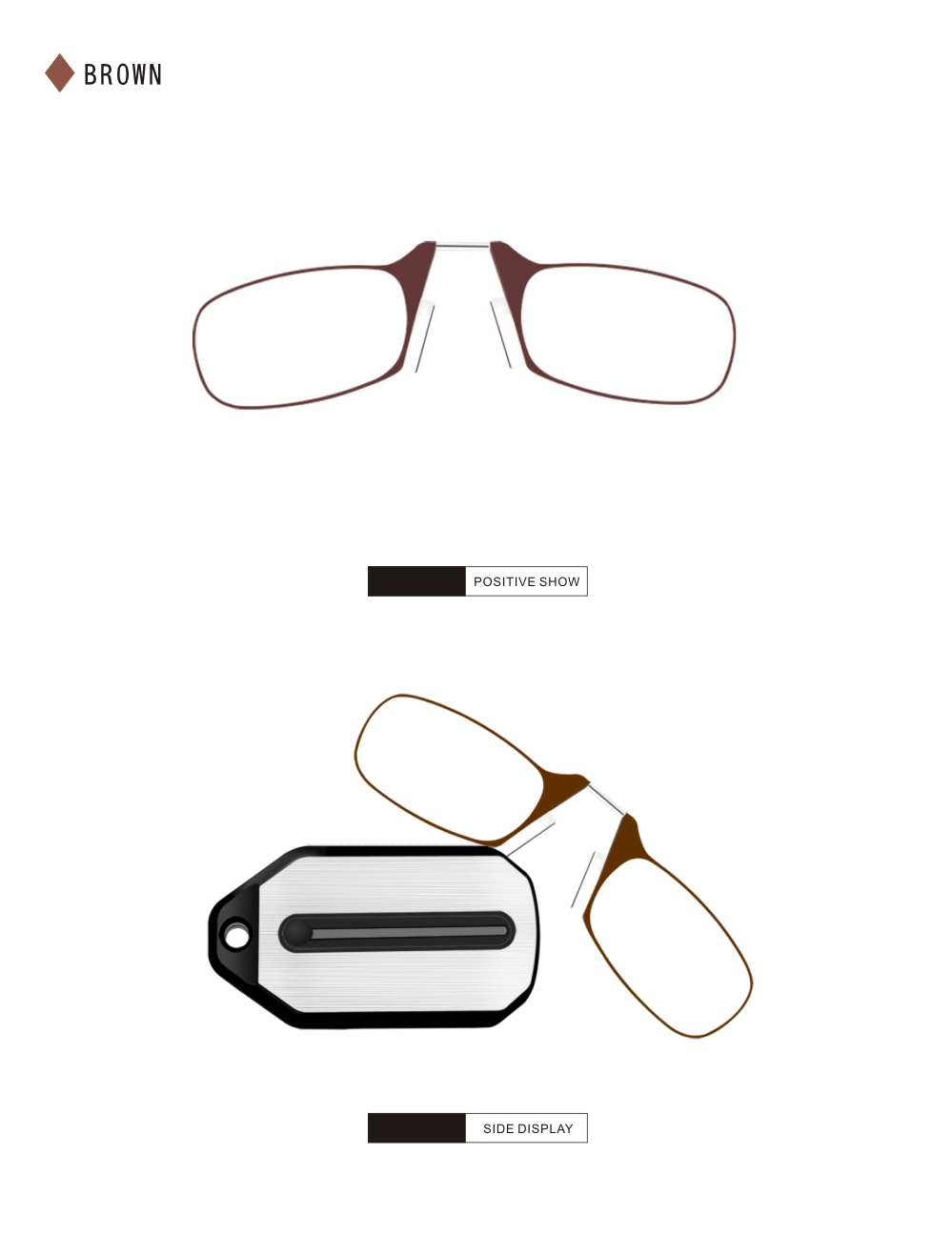 Clip Nose Reading Glasses for Men Eyeglasses Without Temples Eyeglasses for Women Fashion Magnifying Glasses Clear Frame Black
