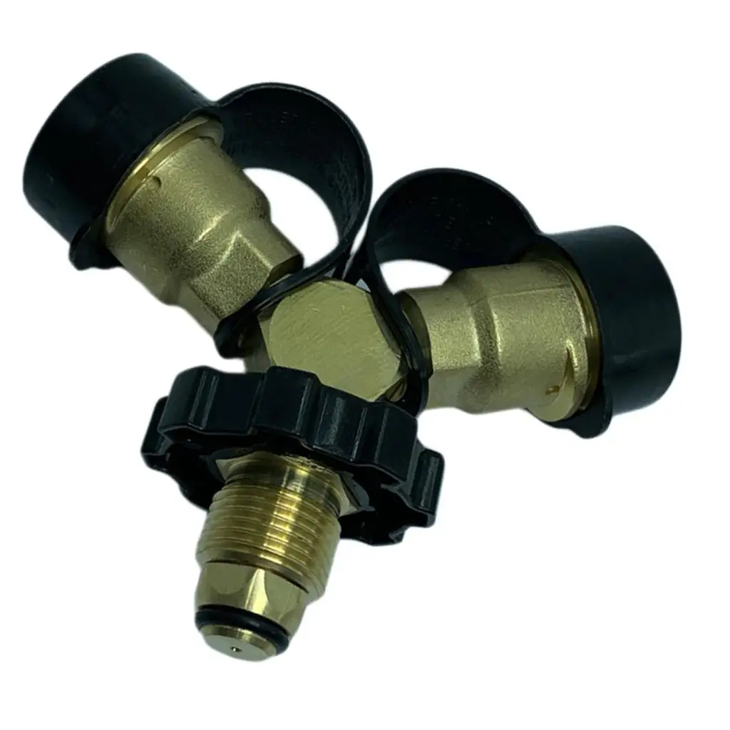 Propane Adapter POL to QCC Propane Splitter Propane Gas Splitter Tee Gas Adapter Grill Connector