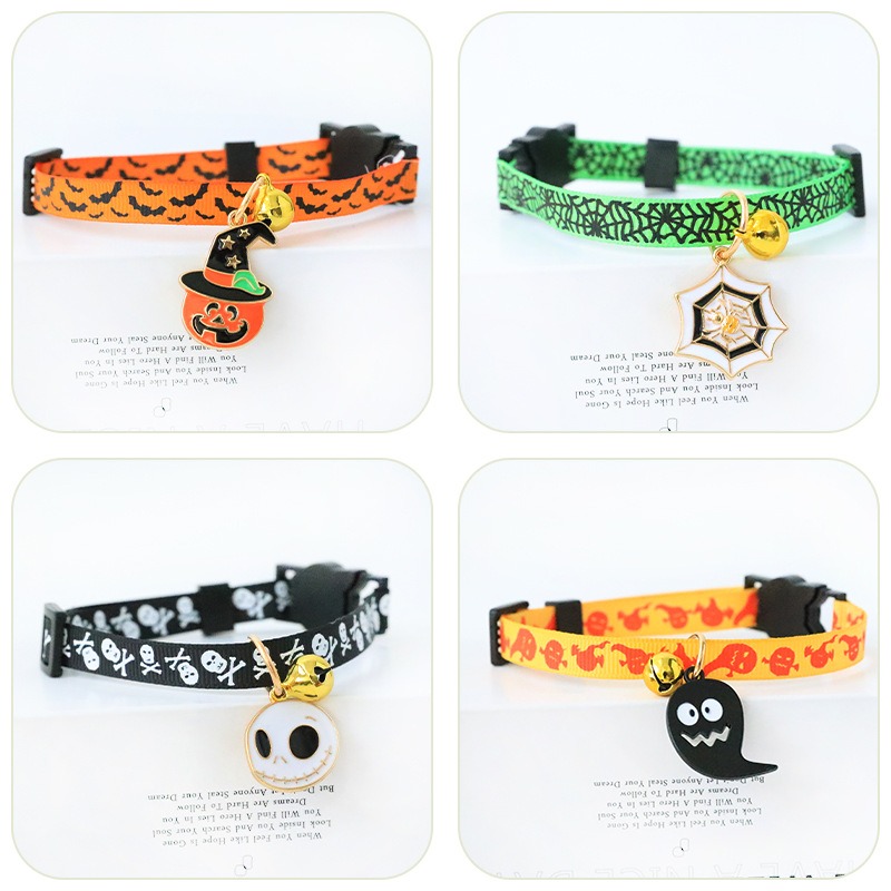 Title 3, Halloween Cat Collars Adjustable Pet Collar Dog...