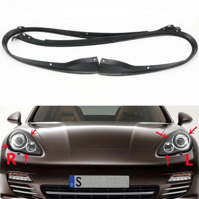 For Porsche Panamera 2010 2011 2012 2013 Headlight Rubber Sealing Strip  Trim Headlamp Decorative Waterproof Pad