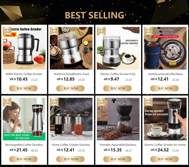 Wancle Electric Coffee Grinder Machine - Mill for Beans - Spice Grinder with Stainless Steel Blade & Bowl - Quiet Coffee Bean Grinder with Clean Brush