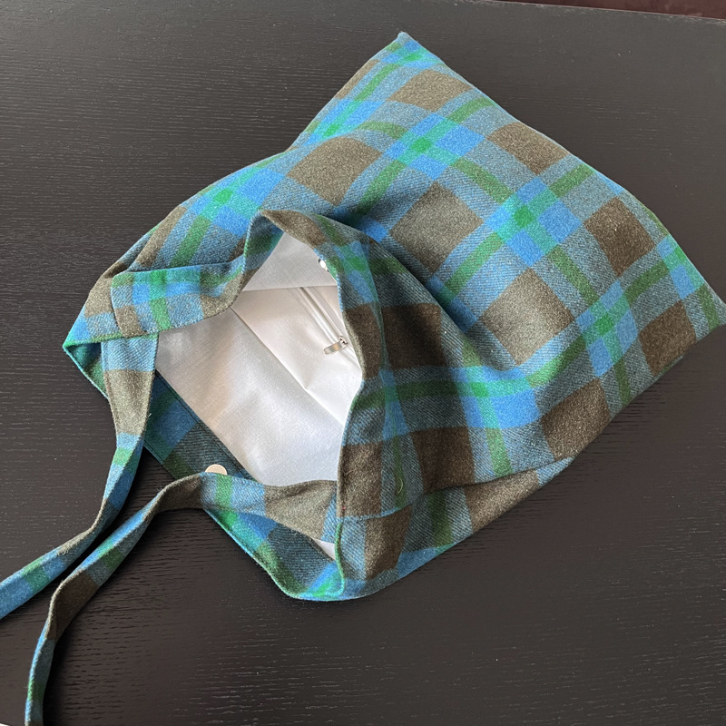 Retro Plaid große Kapazität Frauen Umhängetasche Mode süße lässige Damen Öko Einkaufstaschen einfache Vintage weibliche Tasche Handtasche – Detail 8